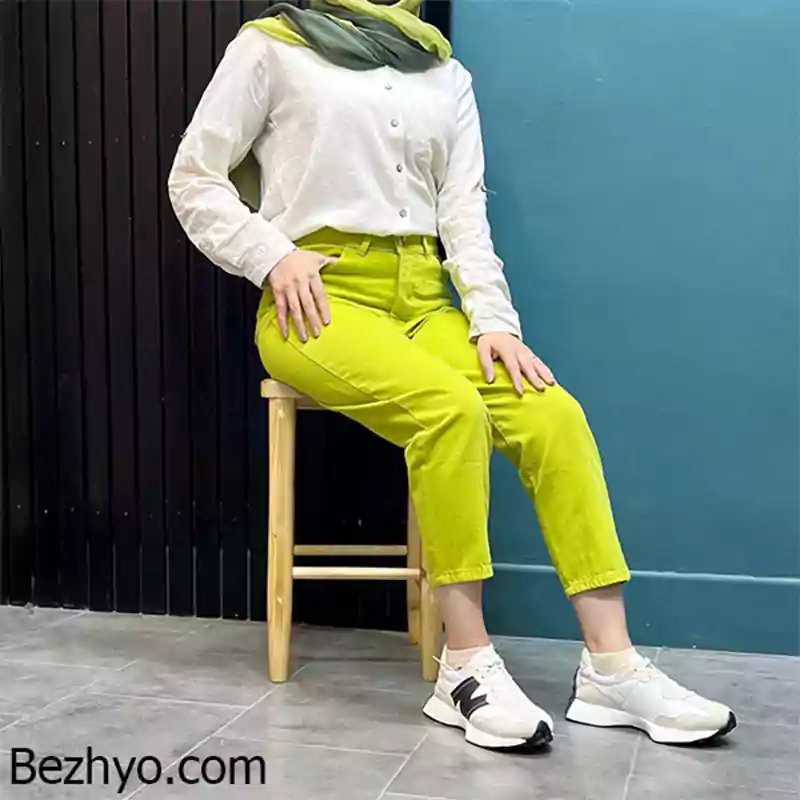 شلوار مام فیت رنگی