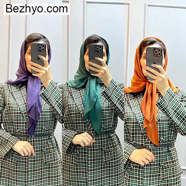 روسری نخی ساده قواره ۹۰ تک رنگ شاد