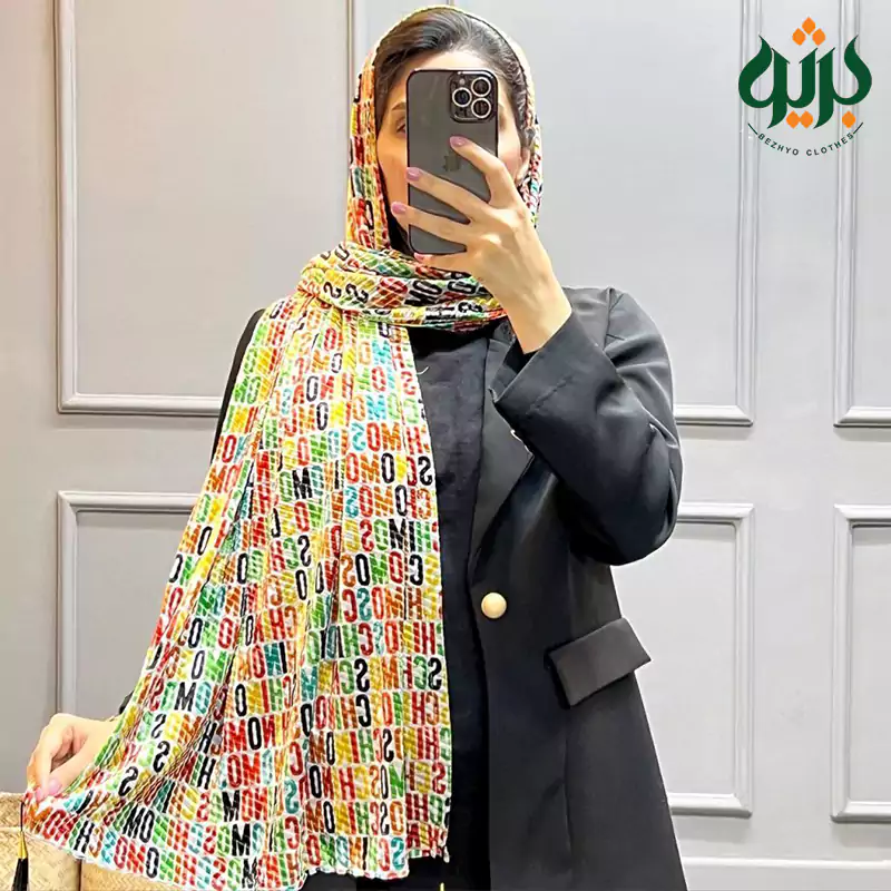 شال مخمل طرح پلیسه (کد 19712) وارداتی و طرحدار