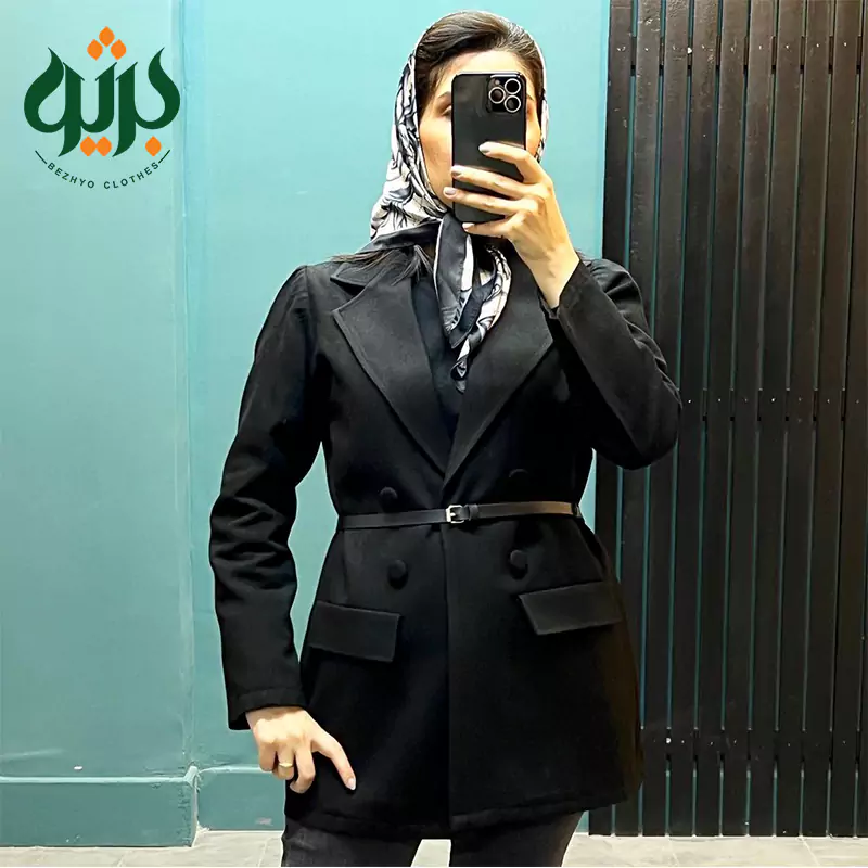 مانتو کتی فوتر مشکی (کد 180081) با جنس فوتر