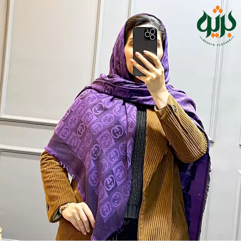 روسری مارک وارداتی برند گوچی دارای ریشه پرزی