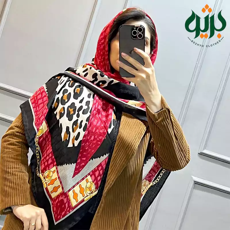 روسری کشمیر طرح پلنگی وارداتی