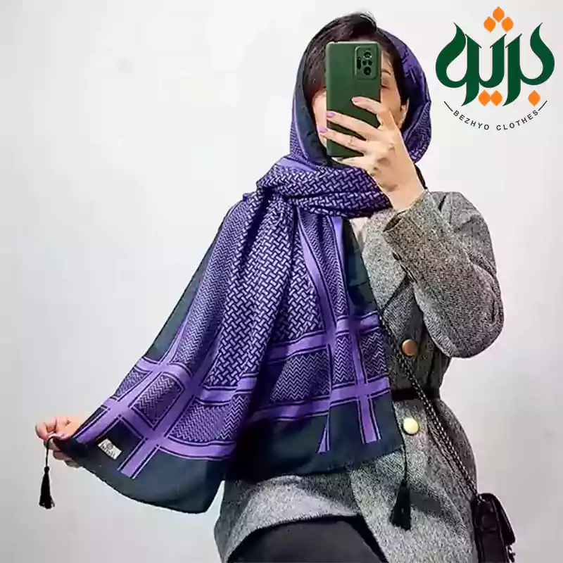 شال عربی نخی دارای منگوله