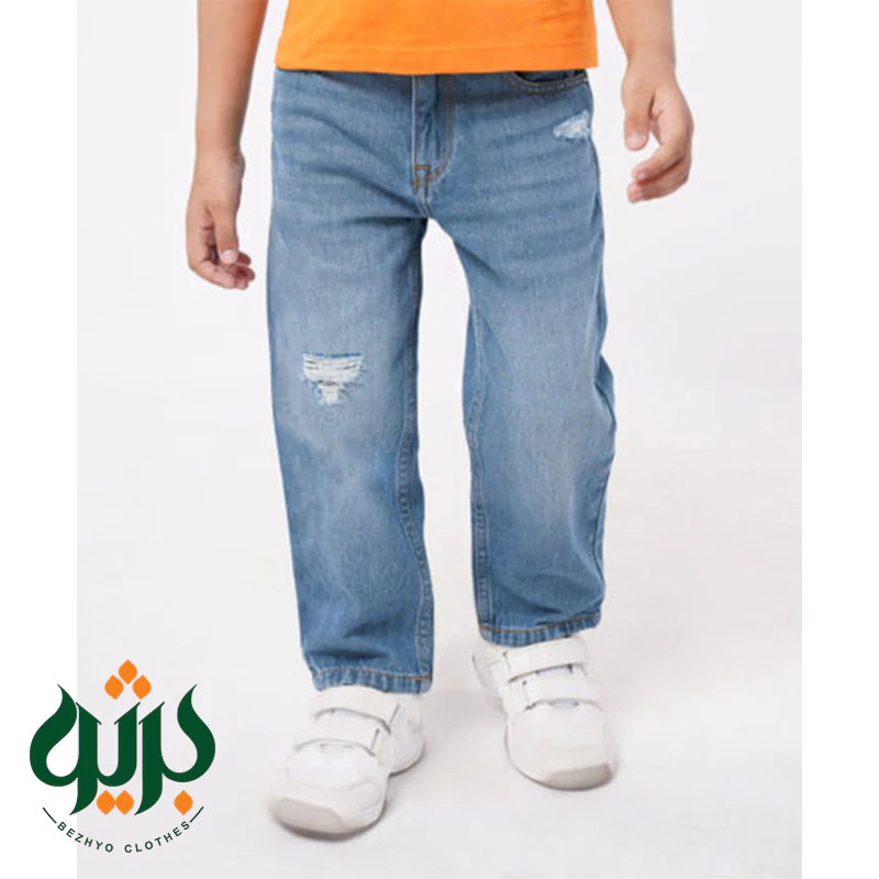 شلوار مام آبی روشن بچگانه