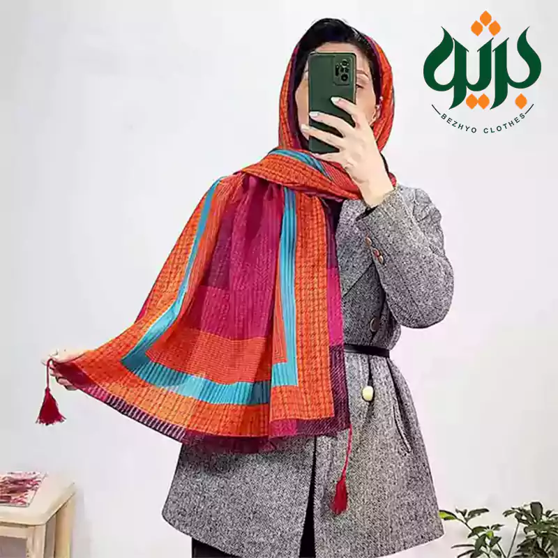 شال نخی بهاره طرحدار مناسب بهار و تابستان