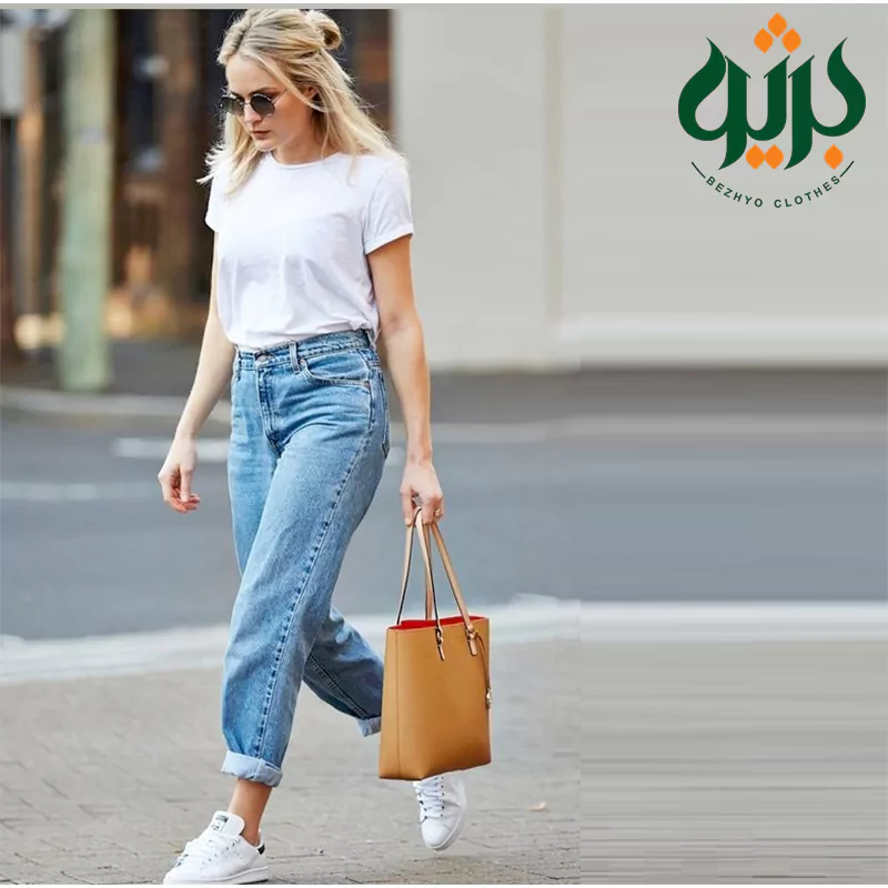 شلوار جین بوی فرند آبی روشن