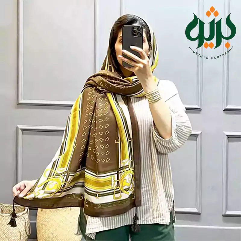 شال نخ پاییزه طرح مارک