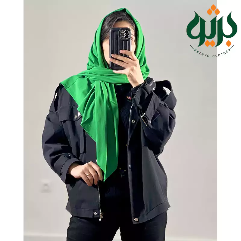 روسری تکرنگ ساده وارداتی (کد 28594) رنگ سبز