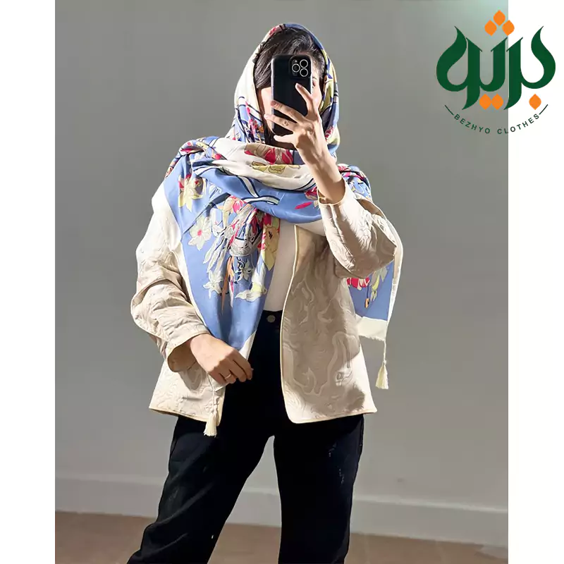 سرخور روسری نخی گل گلی (کد 28621)