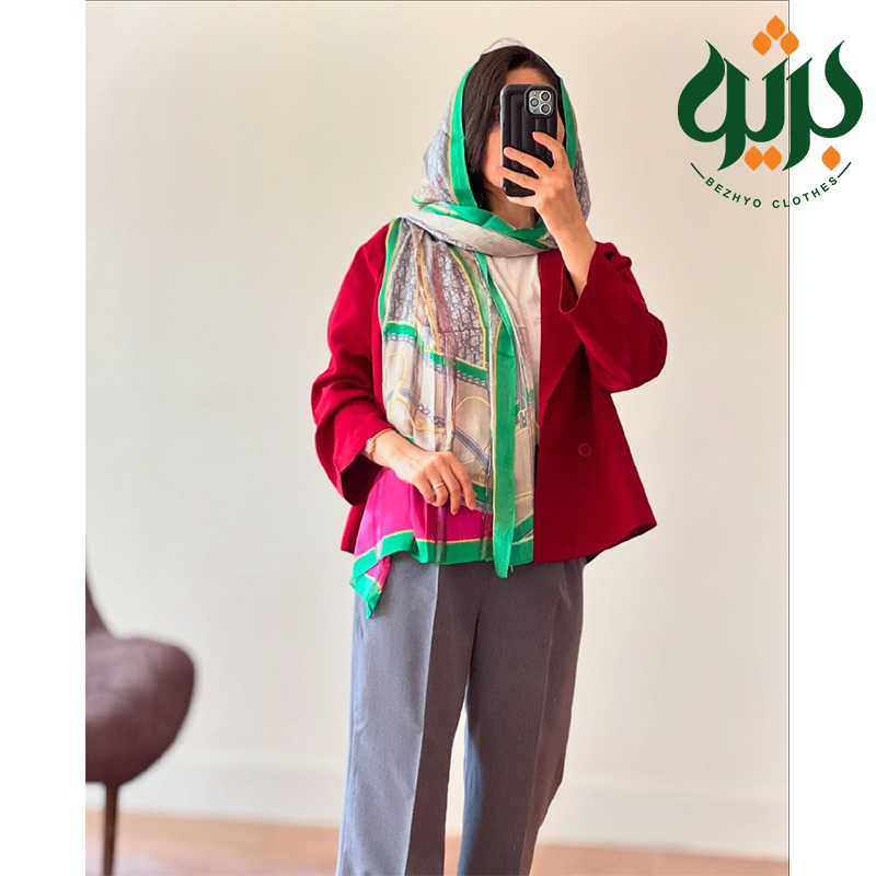 سرخور شال ویسکوز ابریشم میله ای برند دیور (کد 19915)