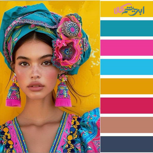 آموزش ست کردن شال و روسری‌ آبی