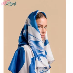 ست کردن شال و روسری آبی ساده و طرح دار