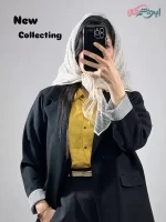 روسری توری طرح هندسی (کد 28667)