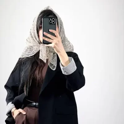 روسری تور طرح دار (کد 28669)