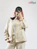 مینی اسکارف حریرنخ طرح دار (کد 28670)