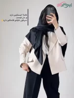 روسری ابریشم ژاکارد مشکی (کد 28673)