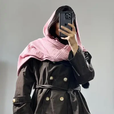 شال پلیسه تک رنگ پاییزه (کد 20004)