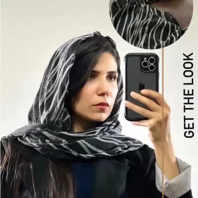 شال حریر نخ طرح جدید (کد 19998)