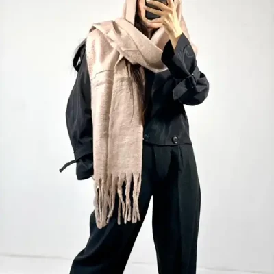 بیگ اسکارف موهر تک رنگ