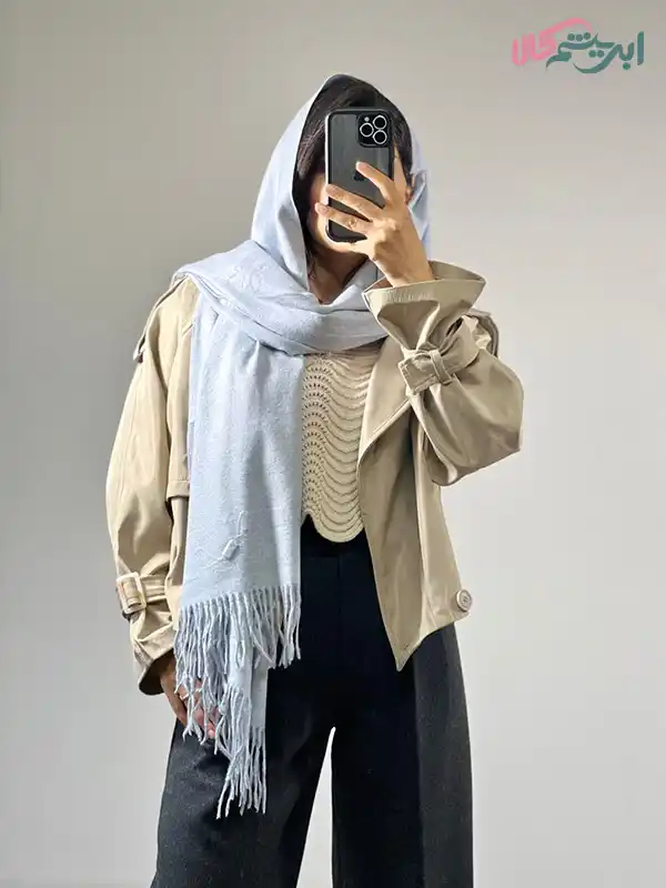 original-monochrome-mohair-shawl4 شال موهر تکرنگ اورجینال (کد 20004)