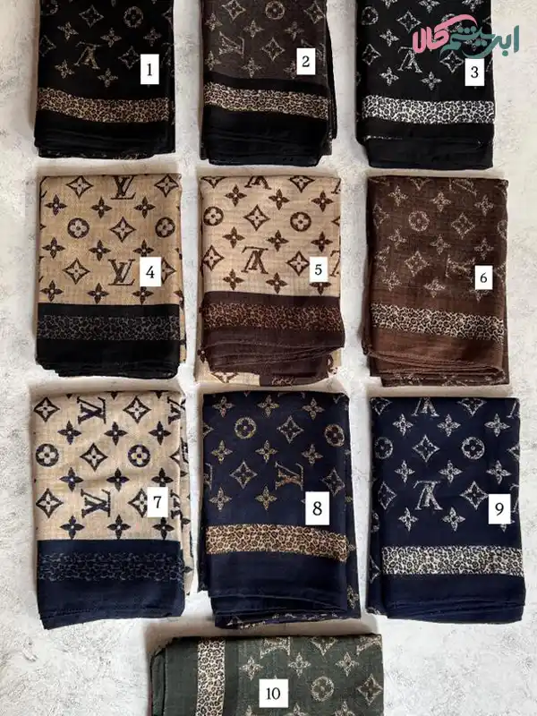 رنگبندی روسری نخی طرح ال وی (کد 28685)