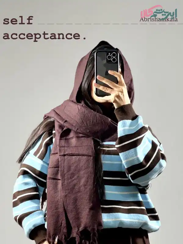 shawl-moher2 شال موهر اورجینال طرح ریشه بافت (کد 20012) قهوه ای