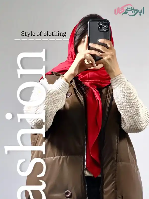 روسری ساتن ابریشم ترک (کد 28687) رنگ قرمز